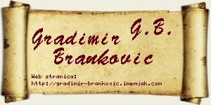 Gradimir Branković vizit kartica